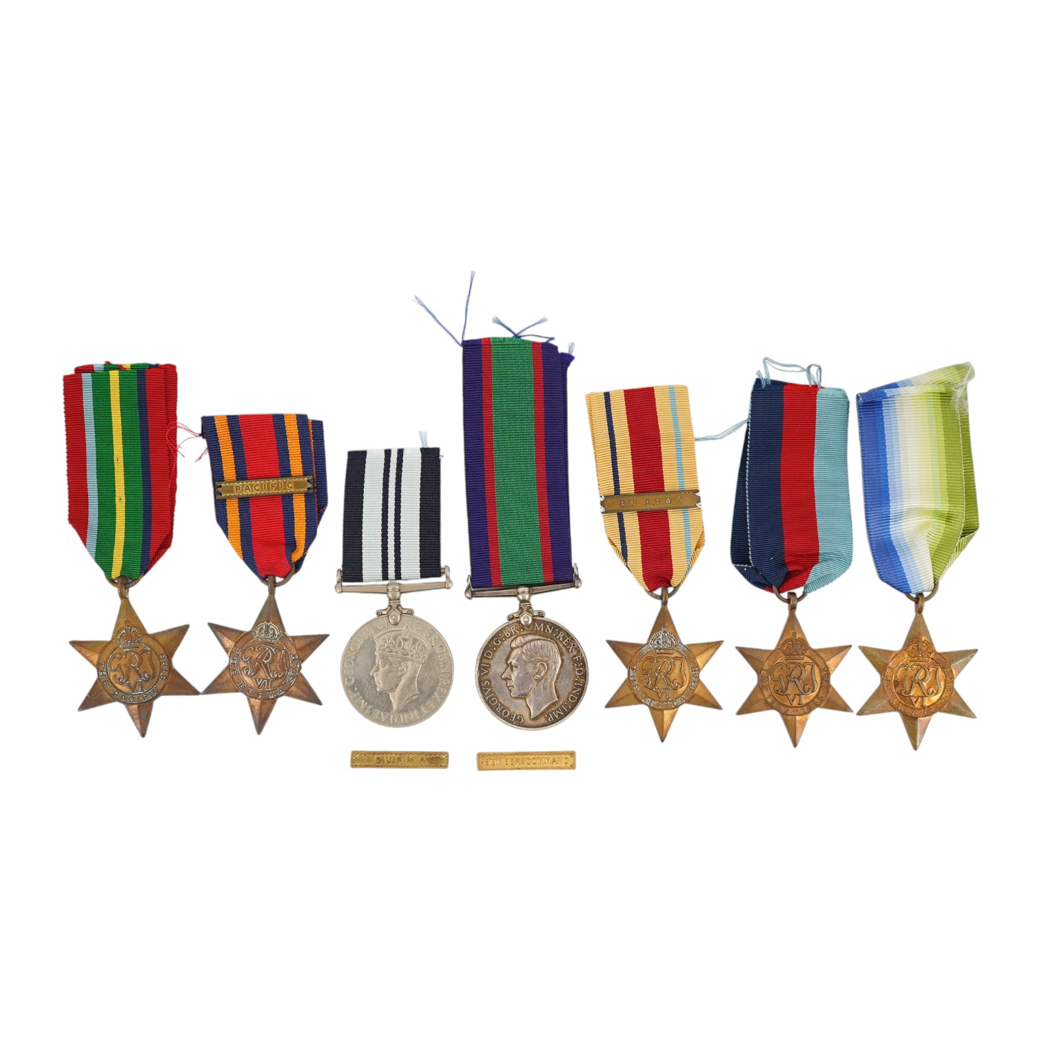 Seven WWII medals and stars